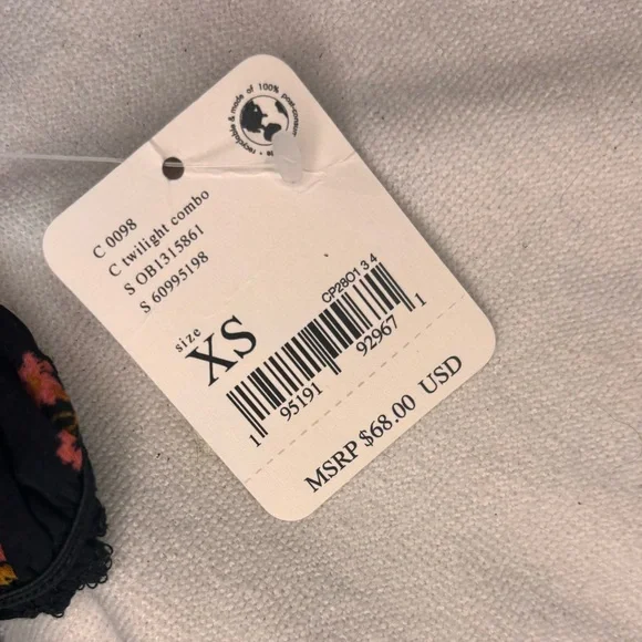 (NWT) Intimately Free People - Black Sheer Floral Ruffle Bodysuit - Picture 9 of 9